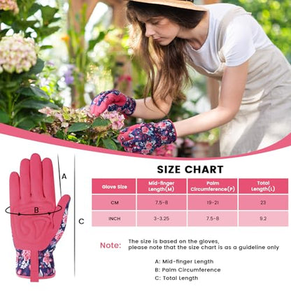 Gardening Gloves,Garden Gloves for Women Firm Grip Breathable Thorn Proof - color: Red