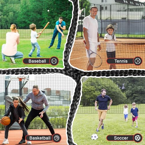 Storgem Baseball Softball Backstop Net, Heavy Duty Sports Barrier Netting - size: 15x50ft