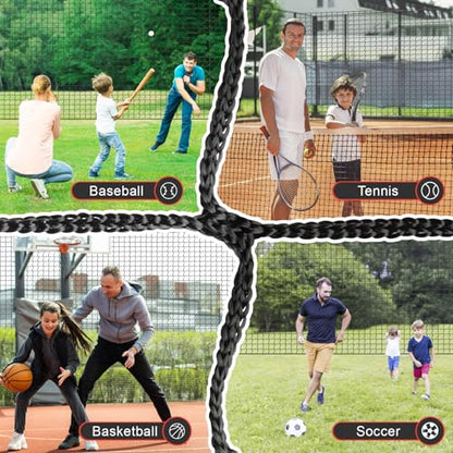 Storgem Baseball Softball Backstop Net, Heavy Duty Sports Barrier Netting - size: 15x50ft