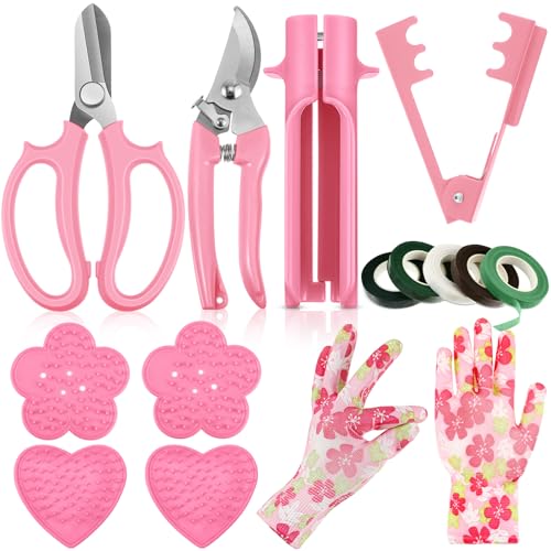14 Pcs Rose Thorn Stripper Tool Florist Supplies for Women, Pink - color: Pink