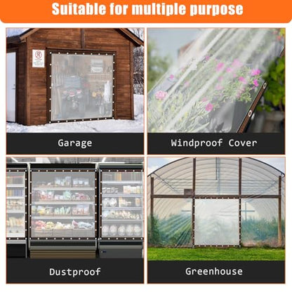 10x10FT Heavy Duty Clear Waterproof Tarp,Outdoor Garden Rainproof Covering - size: 10 x 10 FT
