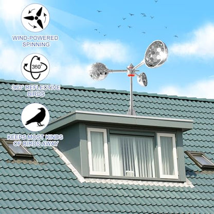 Bird Scarer Reflective Device for Outside Spinning Deterrent - color: Silver - Standard