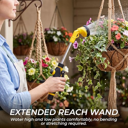 Hushee 2 Pack Garden Hose Watering Wand, 17.7 In Metal Wand, Yellow - color: Yellow