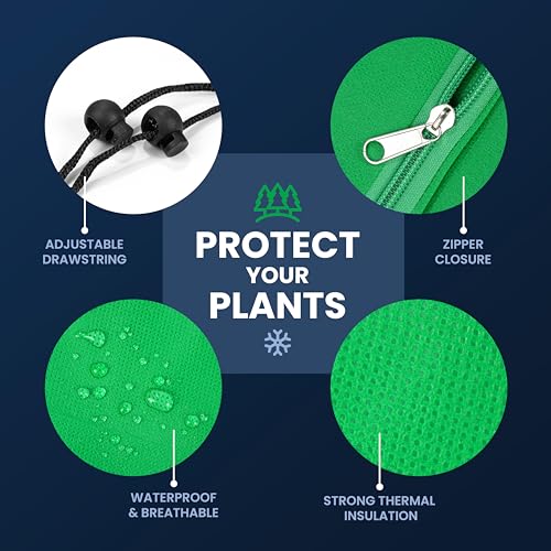 SCRUBIT Plant Covers Freeze Protection, 78"W x 94"H Frost Cloths for Outdoor Plants & Fruit Trees with Zipper and Drawstring, Thick Winter Plant Covers - Tree Frost Blankets for Shrubs - size: 78"W x 94"H