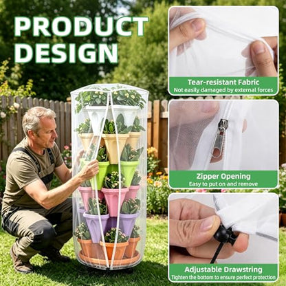 2PCS 39"X20" Garden Netting for Vertical Planters Strawberry Planter Cover
