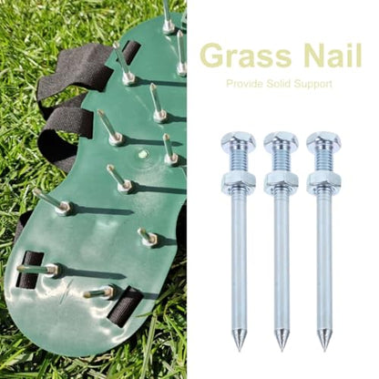 Toddmomy 10Pcs Lawn Aerator Spikes Replacement Pegs Heavy Duty Metal Aerator Shoe Pins for Garden Yard Lawn Care 2.75 Inch Spike Shoes for Soil Aeration