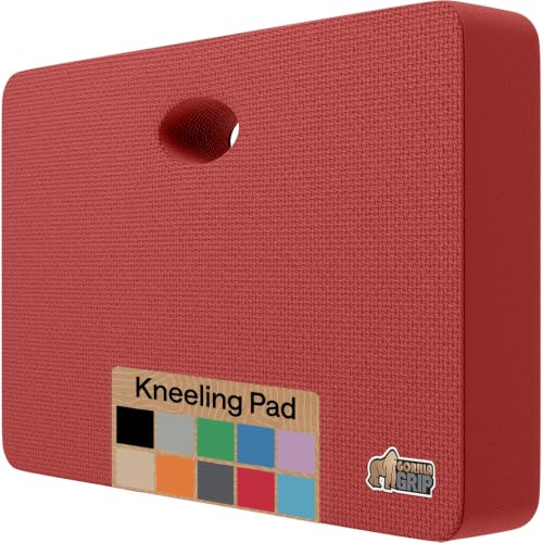 GORILLA GRIP® Extra Thick Foam Kneeling Pad for Gardening, 17.5x11 Red - color: Red