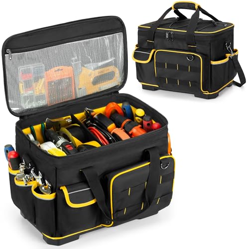 Marscamd 16-inch Tool Bag with Hard Bottom and a Detachable Divider