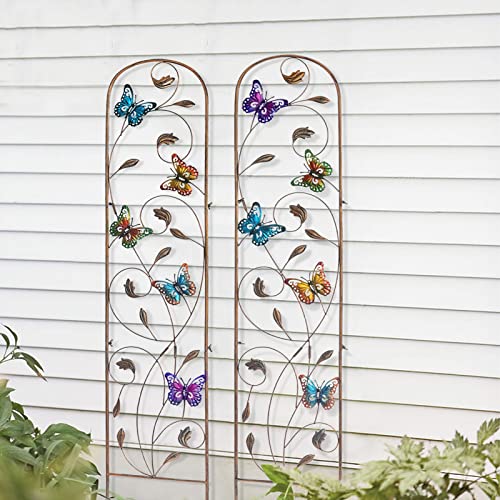 2 Pack Metal Garden Trellis for Climbing Plants - style: Butterfly