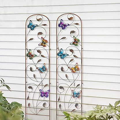 2 Pack Metal Garden Trellis for Climbing Plants - style: Butterfly