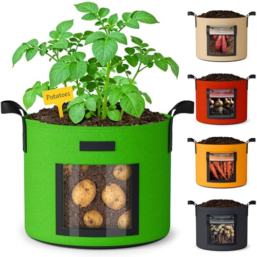 20 Gallon Potato Grow Bags: 5 Pack Colorful Gardening Supplies Fabric Pots - size: 5 Pack-20 Gallon