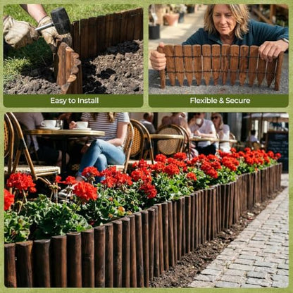 WORTH Wooden Edging for Landscaping, Flexible Garden Lawn Border 8" x 42" - color: 1-Pack 7.9"x42"