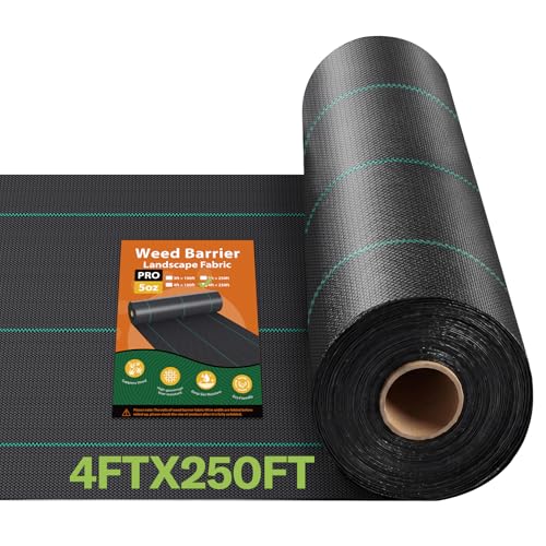 iropro Premium 5oz Weed Barrier Fabric Heavy Duty 4ftx250ft - size: 4ft x250ft