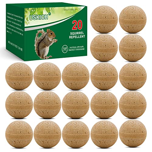 20 Balls Rodent Repellent,Squirrel Repellent,Mouse Repellent Indoor Outdoor - color: Brown-squirrel