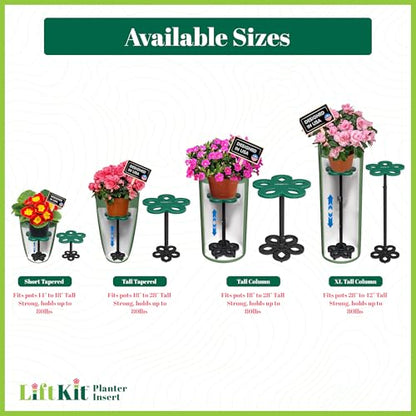 Lift Kit Planter Insert XL Tall Column Plant Riser Fill Bottom of Tall Flower Pots and XL Plant Containers | Indoor and Outdoor (20-34" Rise, 10" Base, 10" Top) - size: XLTall Column Lift: 21-34" Rise, 10" Base, 10" Top