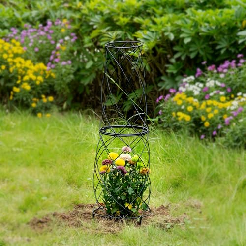 35-Inch Metal Trellis for Climbing Plants – Durable Garden Support - color: black-35"x10"