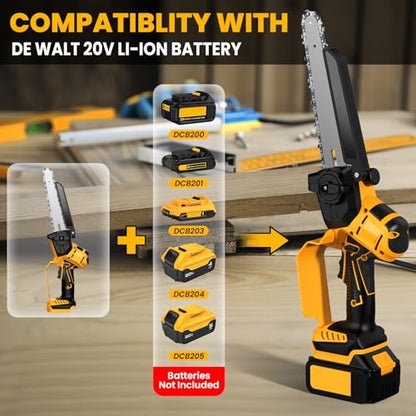 2 IN 1 Cordless 8 Inch Pole Saw & Mini Chainsaw For DE Walt 20V MAX Battery