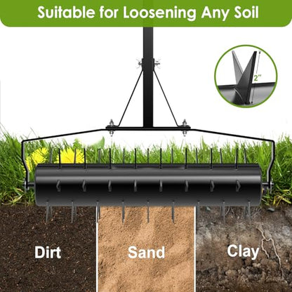 Seeutek 23Inch Rolling Lawn Aerator - Upgraded Heavy Duty Aerators - size: 23 Inch