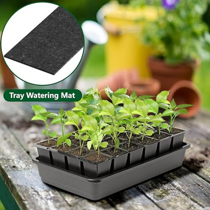EBaokuup 8 Pcs 24-Cell Replacement Capillary Mats-13 x 8 Inches Self Watering Seed Starting Mat-Capillary Mats for Indoor Gardening Greenhouse Plant Seed Starting - color: 24cell-8pcs