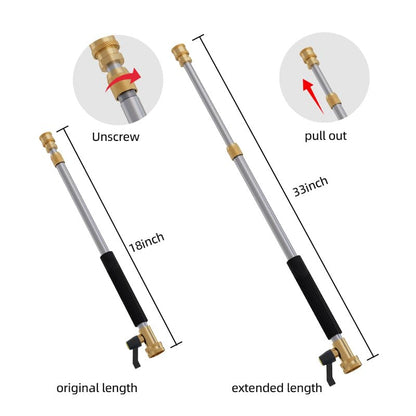 Adjustable Jet Nozzle High Pressure Hose Nozzle, 18-33” Hydro Nozzle Wands - color: Black, size: 33inch