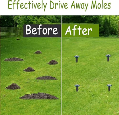 12 Pcs Tirgo Ultrasonic Solar Powered Mole & Snake Repellent Stake Outdoor
