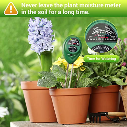 Dr.meter Plant Moisture Meter 3 in 1 Soil Moisture Light pH Tester