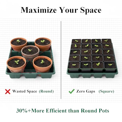 50 Packs Square Nursery Pots for Plants 2.8 Inch Seedling Pots - size: 2.8 Inch