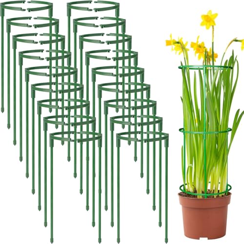 36Packs Plant Support Stake Half Round Plant Support for Indoor Plants, Stackable 3 Tier Garden Flower Support, Plant Rings for Tomato,Monstera, Peony, Hydrangea, Climbing Plants - color: 36pcs plantsupport