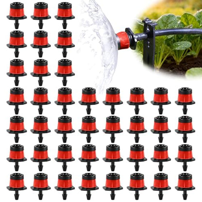 Kalolary 100PCS 1/4" Adjustable Drip Irrigation Emitters (Red Vortex) - color: 100PCS Red Vortex