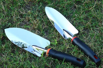 Garden Trowel Stainless Soft Grip, Heavy Pointed Shovel for Plant Dig Wee - color: black