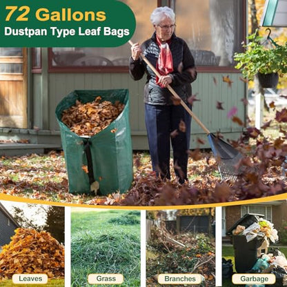 72 Gallon Lawn Leaf Bags, Yard Waste Bags, Leaf Collector, 2 Pack - size: 1 Count (Pack of 2)