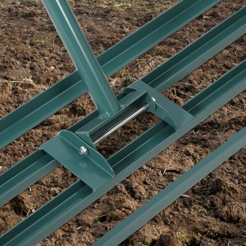 Lawn Leveling Rake, 30" x 10" Heavy Duty Steel Lawn Leveler Tool with 6 FT Extended Handle, Level Soil Sand Dirt for Yard, Garden, Golf Course, Farm, Green - color: Green, size: 6FT 30"x10"