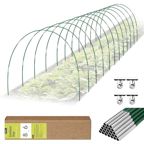 RIFNY 72 PCS Garden Hoops for Raised Beds, Greenhouse Hoops for Row Cover - style: 72 PCS-0.28" Dia-Green