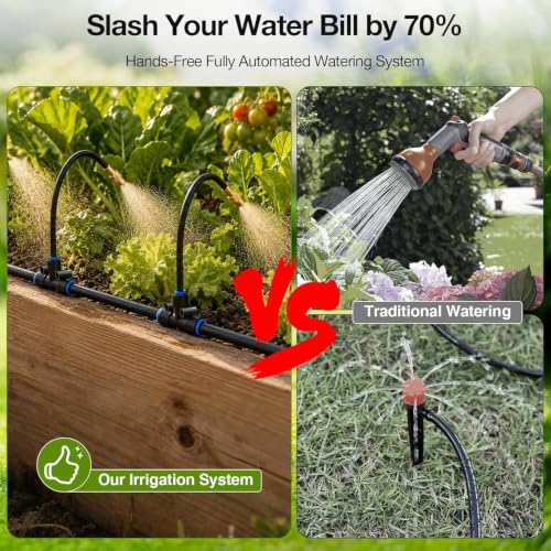 Bluepro 200FT Drip Irrigation System with Brass Splitter & Copper Nozzles - size: 200.1FT