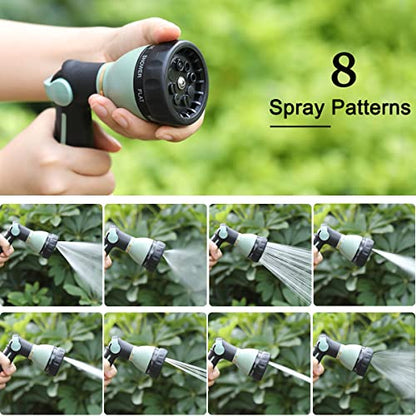 FANHAO Heavy Duty Garden Hose Nozzle, Metal Hose Sprayer Easy Thumb Control - color: Light Green