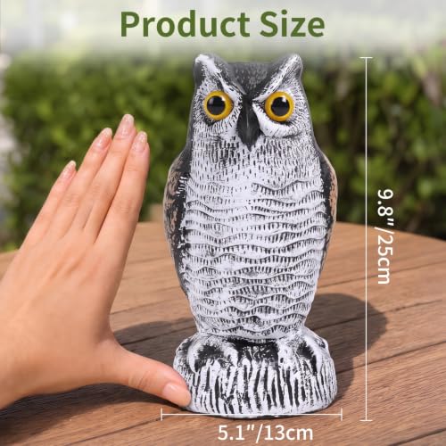 OFFO Realistic Owl Statue, Hand-Painted Garden Owl Decor, 10 Inch - size: 10 in