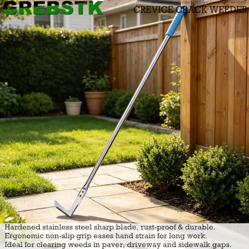 GREBSTK Crack Weeder Crevice Weeding Stainless Steel Sharp Tool, 36 in - size: 36in Crack Weeder