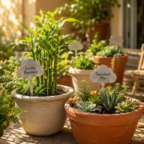 Cloud Shape Stainless Steel Plant Labels with Marker Pen for Outdoor Indoor 20 PCS Reusable Metal Garden Markers for Vegetables Herb Flower Seed Greenhouse - size: 7.8 inch