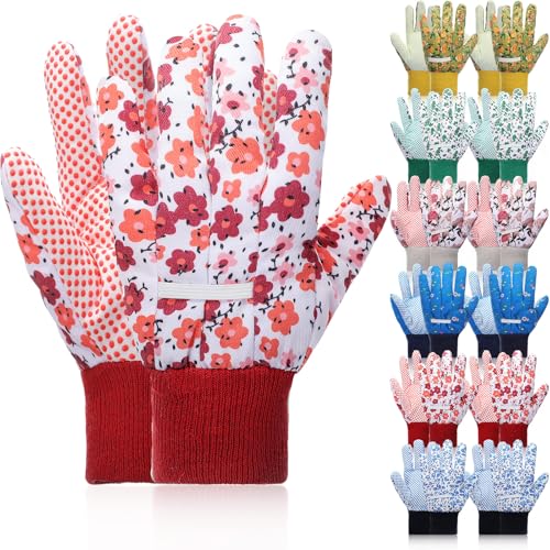 Cutecrop 9.5" Gardening Glove for Women, Floral PVC Grip - style: Vibrant