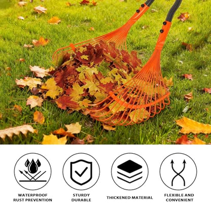 Leaf Grabber Rake with Long Handle,Metal Leaves Rakes,Lightweight Leaf and Grass Picker Upper,Leaf Collector for Lawn & Yard Shrub Cleanup.