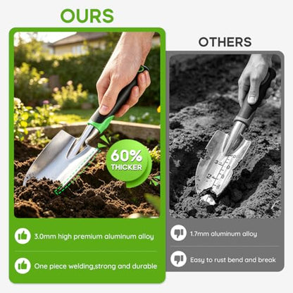 Garden Tool Set，100% Thicker Aluminum Gardening Kit,3 Pack