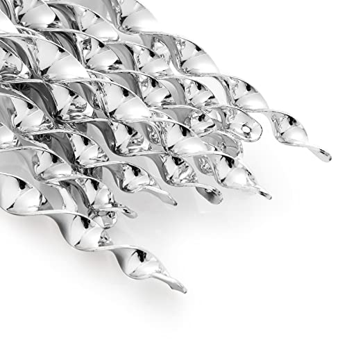 OFFO 15 Pack Bird Reflectors for Outside,Weather-Resistant Reflective Rods with Spiraling Light Flashes to Keep Pigeon and Woodpecker Away from Trees, Porch, Balcony, Silver - color: Silver