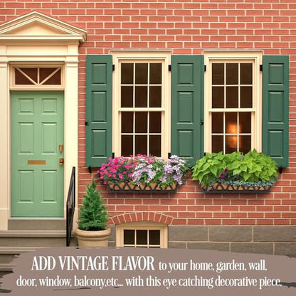2 Pack 36IN Window Box Planter Basket w/Adjustable Brackets (S1) - color: Set 2