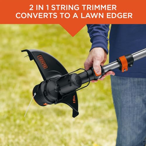 BLACK+DECKER 40V MAX String Trimmer and Lawn Edger, 13 Inch Weed Eater, Far Reach, Battery and Charger Not Included (LST136B) - style: Bare Tool Only