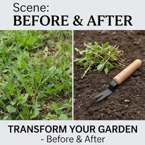 Manual Weeding Tools Set - Short-Handled Root Digger & Soil Loosener, Durable Carbon Steel Portable Weeder for Gardens, Farms, Lawns, Vegetable Plots, Removes Weeds by The Roots