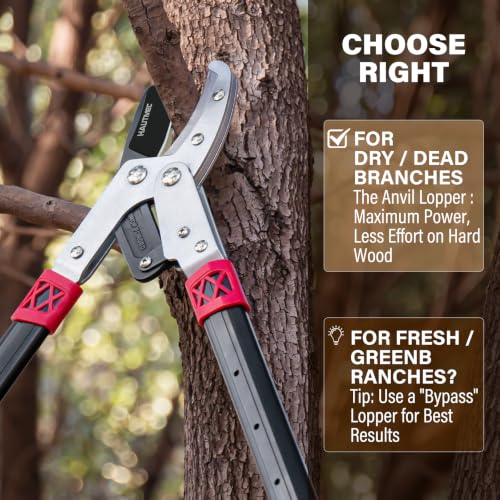 HAUTMEC Pro Loppers Hedge Shears & Pruners Combo Set 3-Piece Garden Pruning Shears Hedge Clippers,Heavy Duty Tree & Shrub Kit for Yard, Lawn & Garden, Professional Branch Cutter Tree Trimmer,HT0462 - color: 3pcs Lopper Set