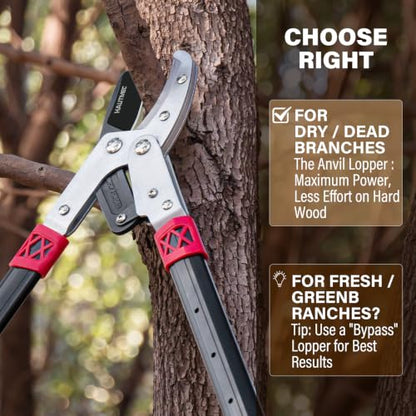 HAUTMEC Pro Loppers Hedge Shears & Pruners Combo Set 3-Piece Garden Pruning Shears Hedge Clippers,Heavy Duty Tree & Shrub Kit for Yard, Lawn & Garden, Professional Branch Cutter Tree Trimmer,HT0462 - color: 3pcs Lopper Set