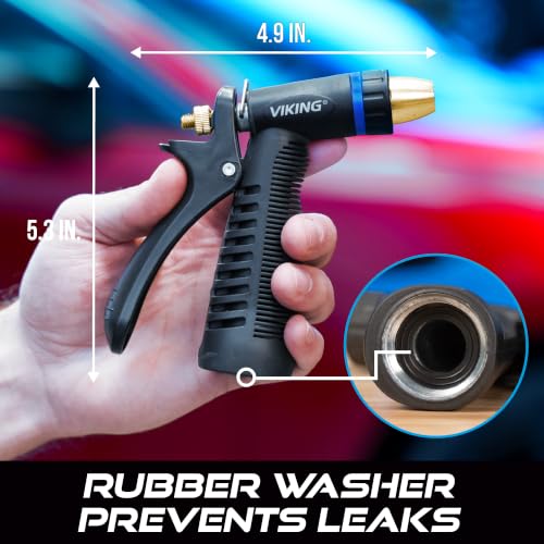 VIKING Hose Nozzle, Garden Hose Nozzle, Adjustable and Heavy Duty for Washing Car, Watering Plants, Washing Pets, and Home Use, 2 Pack - size: 2 Pack
