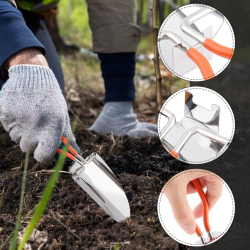 Folding Camping Shovel, Mini Lightweight Garden Shovel, Stainless Steel Hiking Trowel Entrenching Tool, Digging Shovel with Carrying Pouch, for Planting, Transplanting, Weeding, Digging Soil(8.8inch)
