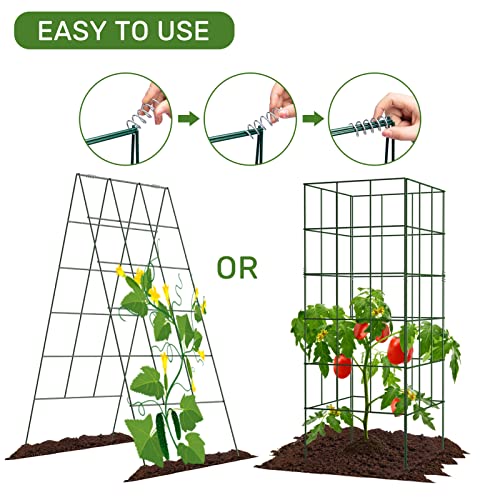 AGTEK 2 Packs 18" x 46" Foldable Cucumber Trellis for Cucumber, Climbing Plants, Vegetable Flowers - size: 36"W x 46"H